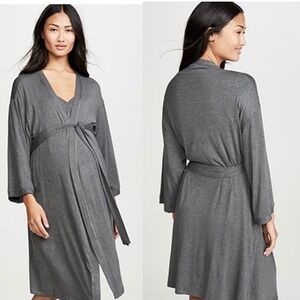 NWOT Hatch‎ Maternity Hospital OS Gray Wrap Robe Bamboo Spandex New Mom Comfort